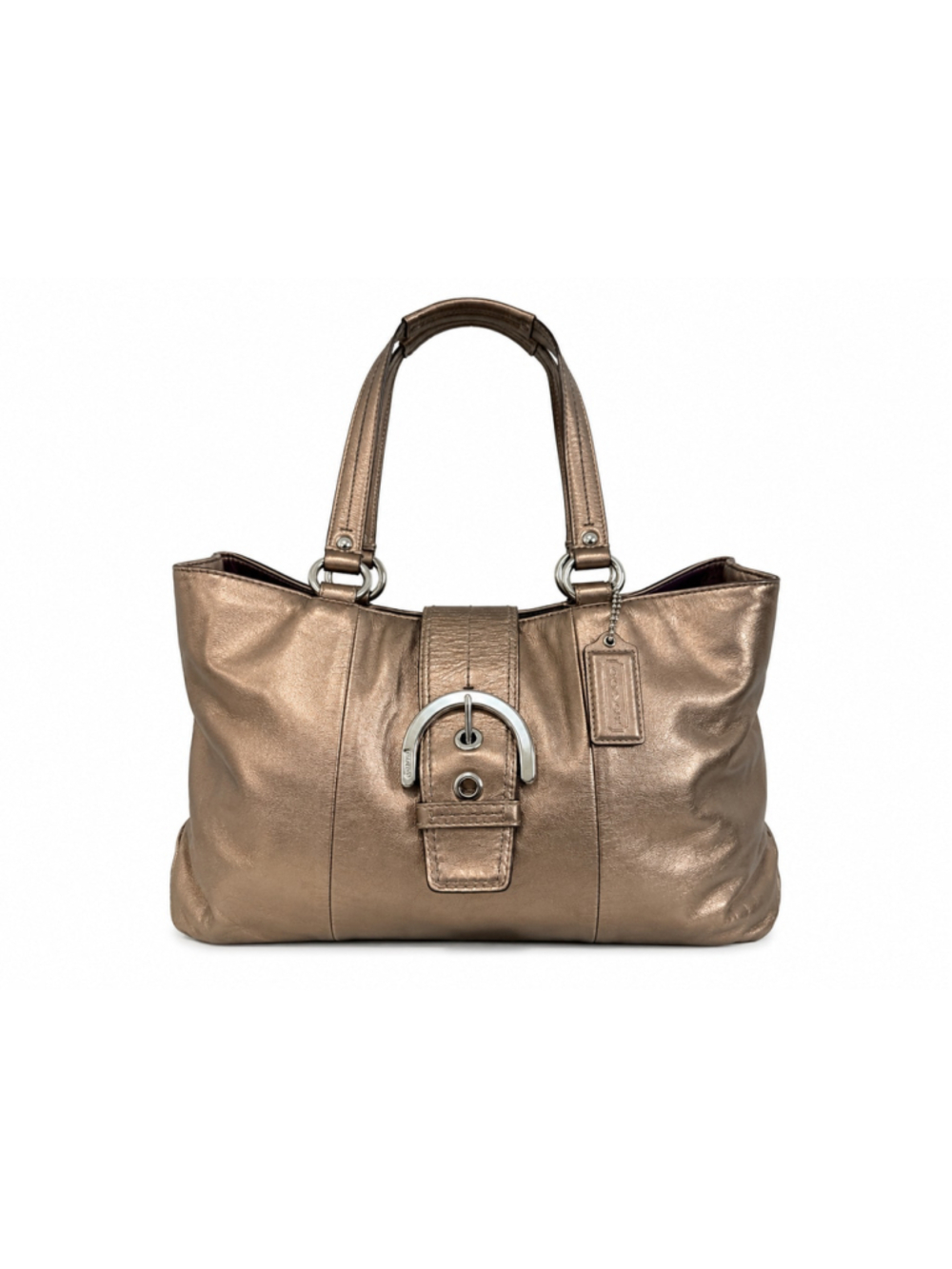Coach SoHo Metallic Bronze Leather Buckle Tote bag